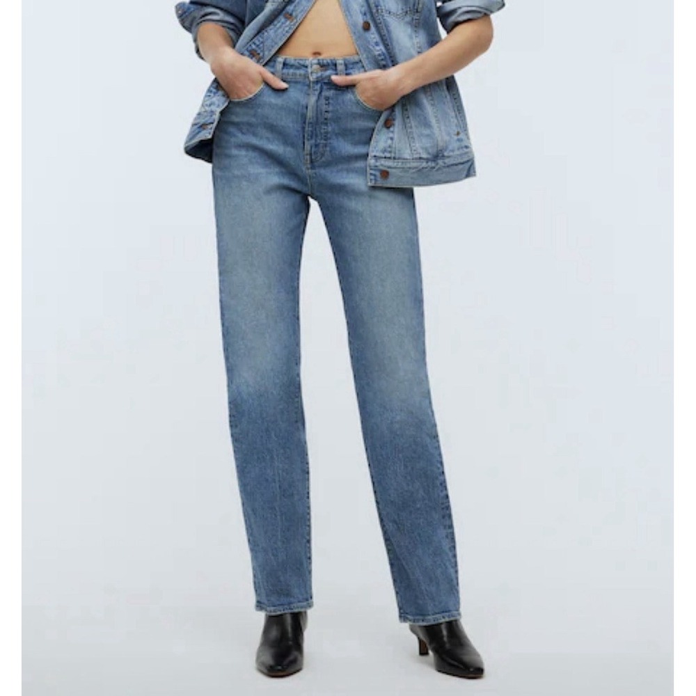 Madewell 90s Straight Jeans Sz 30T Medium Wash High Rise Classic Comfort Stretch